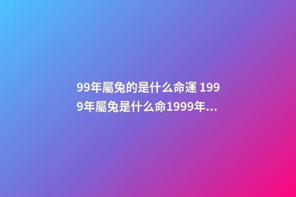 99年屬兔的是什么命運 1999年屬兔是什么命1999年屬兔人一生命運-第1張-觀點-玄機派
